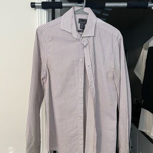 H&M Men's White and Black Checkered Button Down Shirt